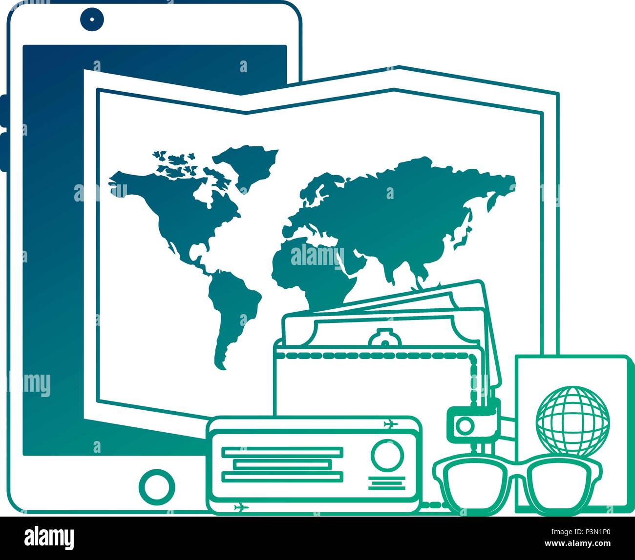 set tourism and travel icons Stock Vector Image & Art - Alamy