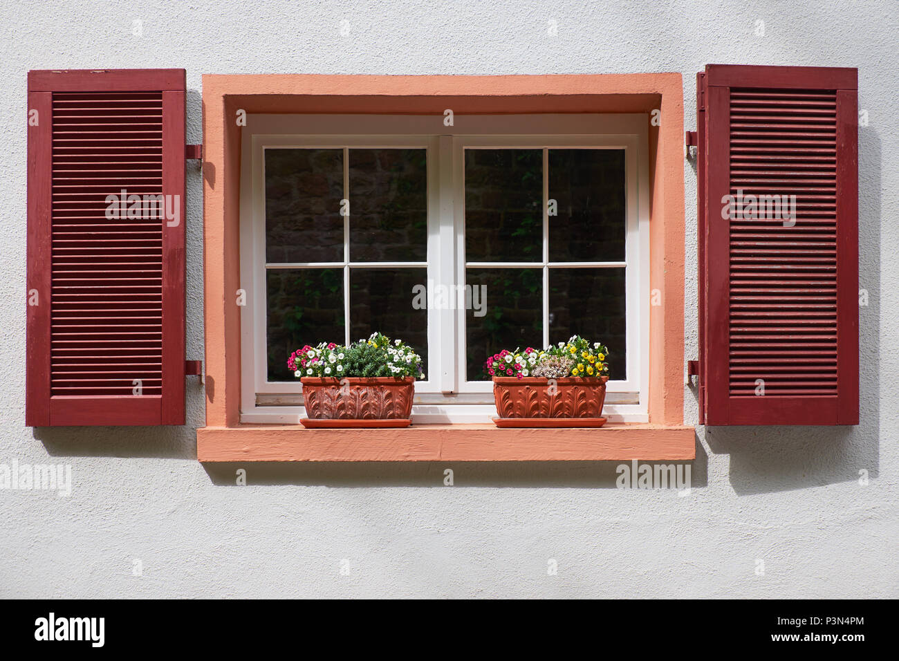 Old window with wooden shutters hi-res stock photography and images - Alamy
