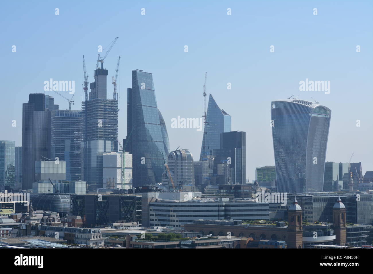 The London Skyline as seen from the rooftop of the Tate Modern museum ...