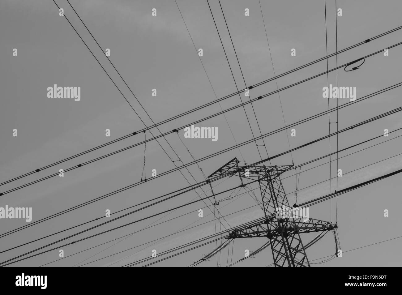 Highvoltage power line Stock Photo Alamy