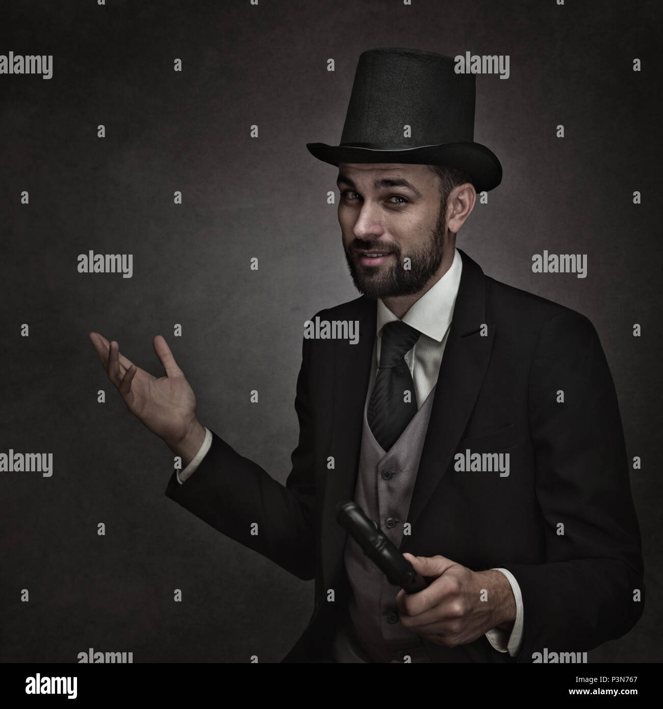 Englishman and gentleman. Retro styled male portrait Stock Photo - Alamy