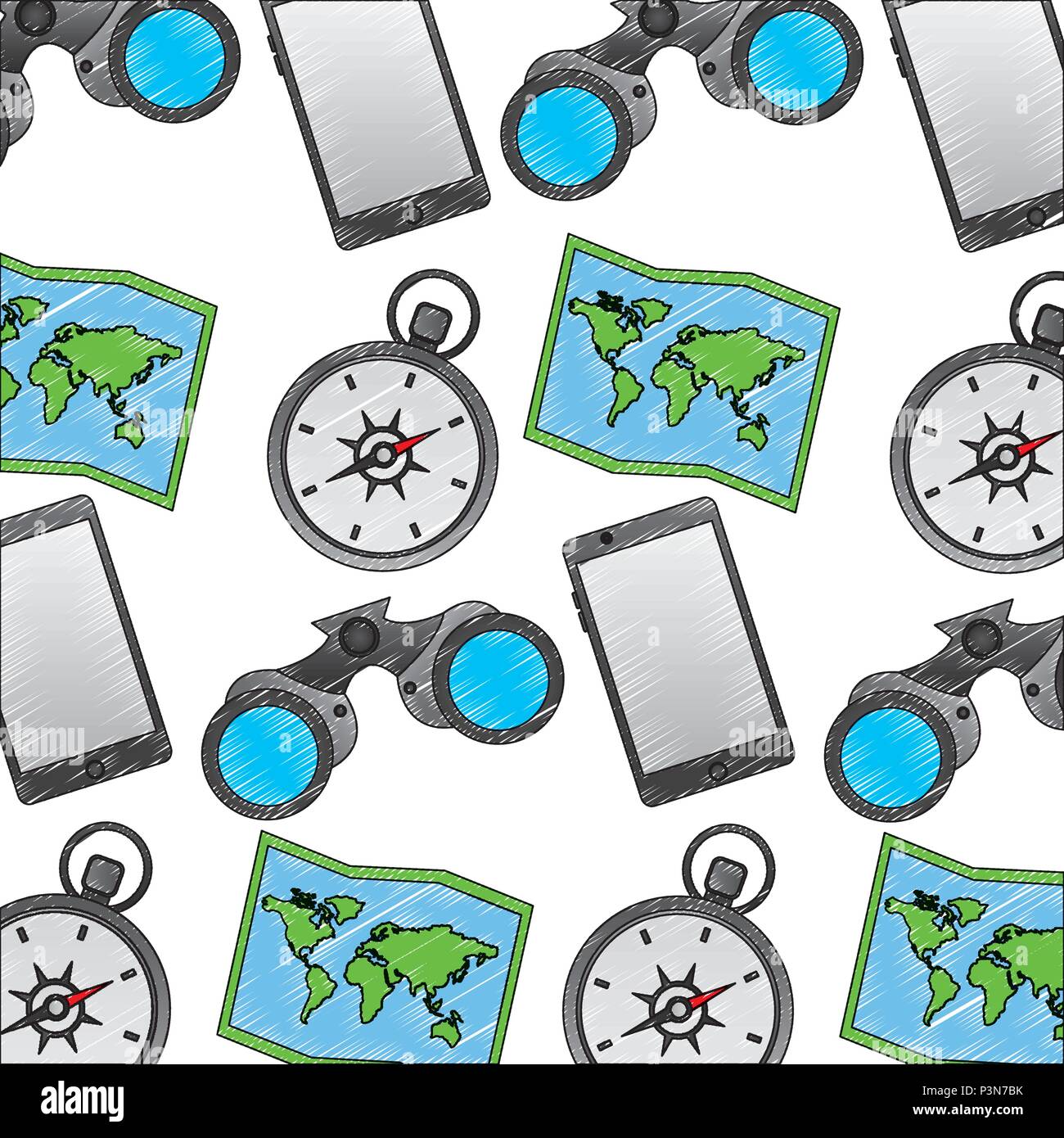 travel tourism set icons pattern background Stock Vector Image & Art ...