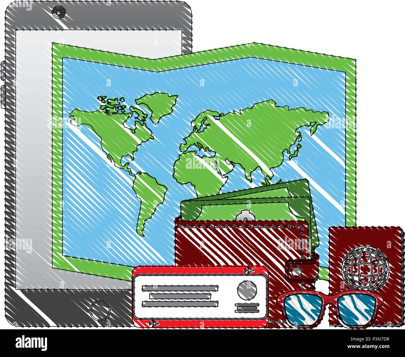 set tourism and travel icons Stock Vector Image & Art - Alamy
