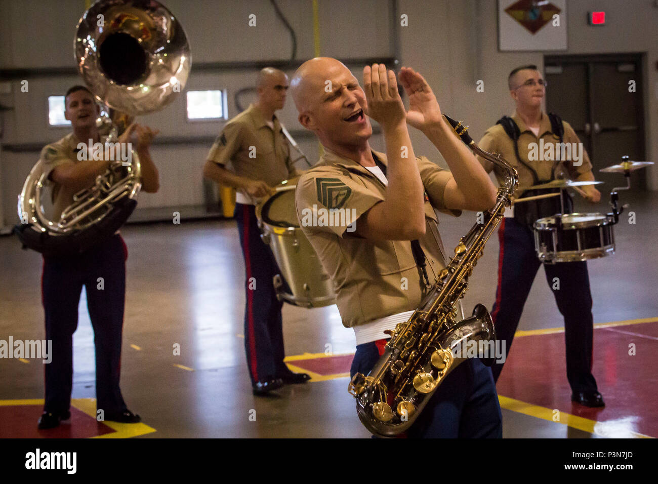 The Parris Island Marine Band performs during an Independence Day