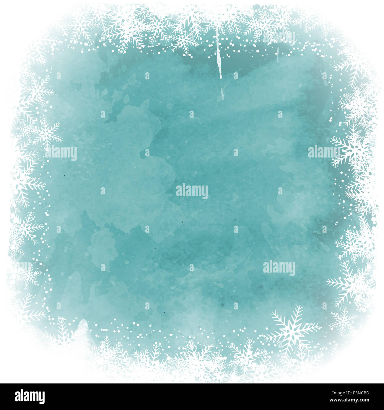 Christmas snowflake border on a watercolor background Stock Photo - Alamy
