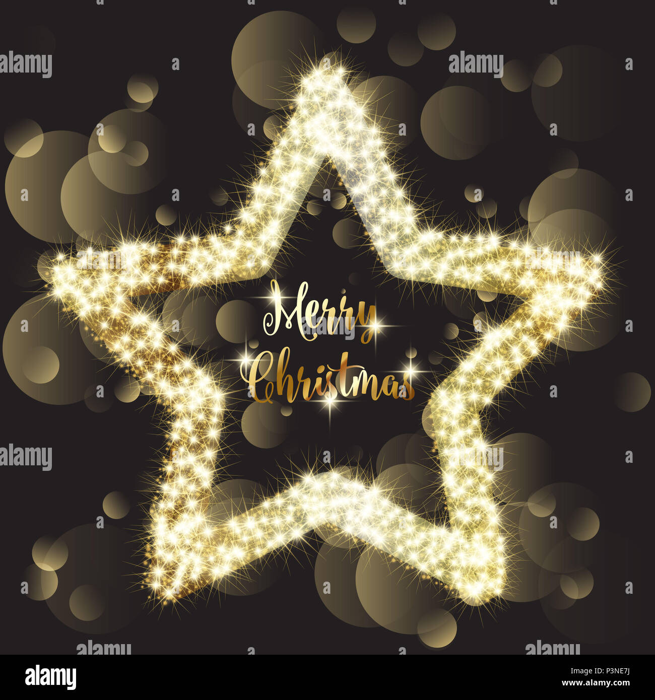 Christmas background with gold sparkle star Stock Photo - Alamy