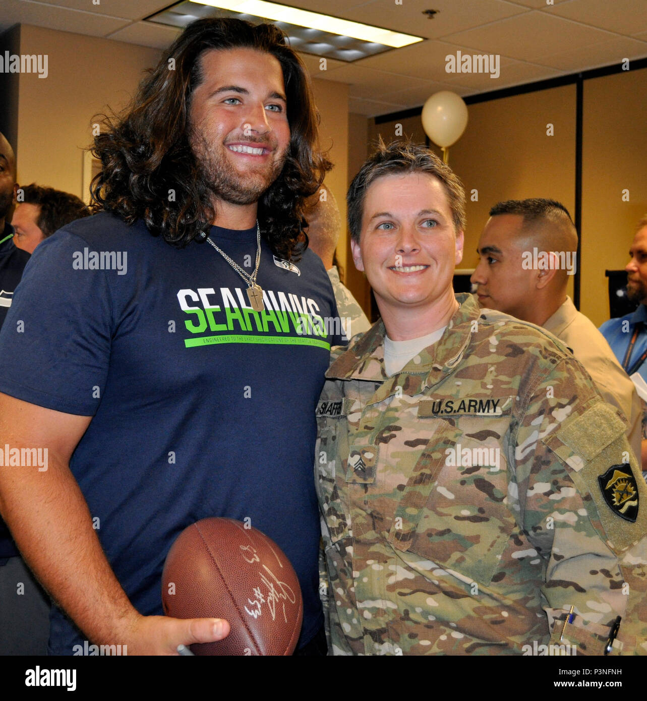 Renton, WA, USA. 30th July, 2023. Seattle Seahawks center Joey Hunt (62)  during the Seattle Seahawks training camp in Renton, WA. Steve Faber/CSM  (Credit Image: © Steve Faber/Cal Sport Media). Credit: csm/Alamy