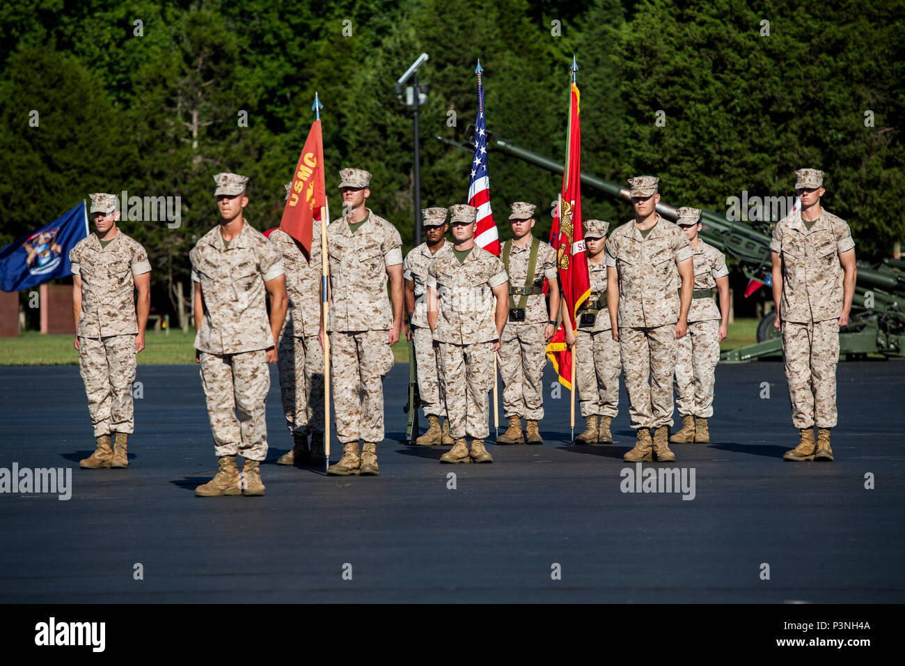 U.S. Marines with Lima Company, Officer Candidate School (OCS) partake