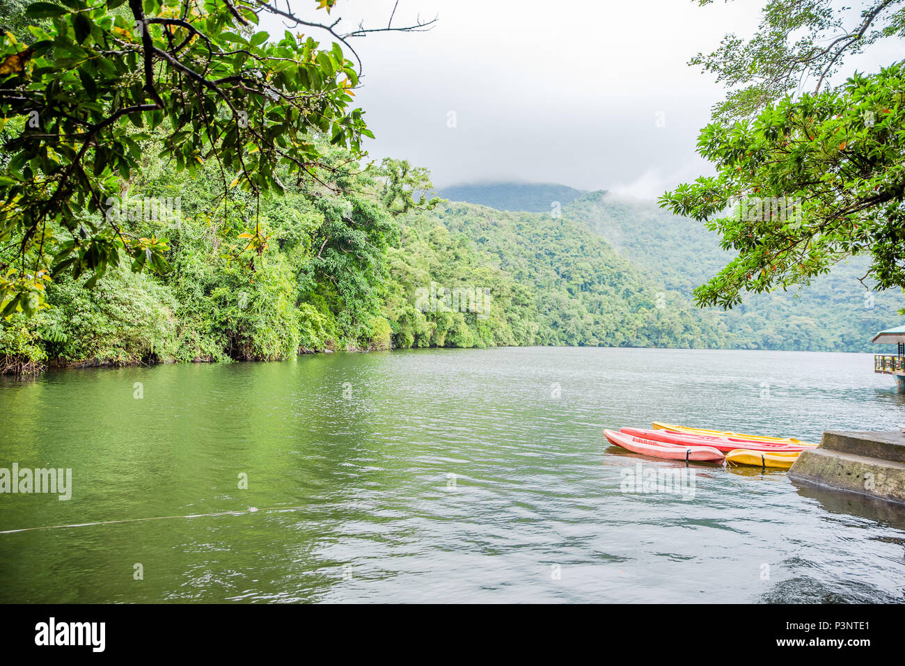 Serene Bulusan Lake at Sorsogon, Philippines. Stock Photo