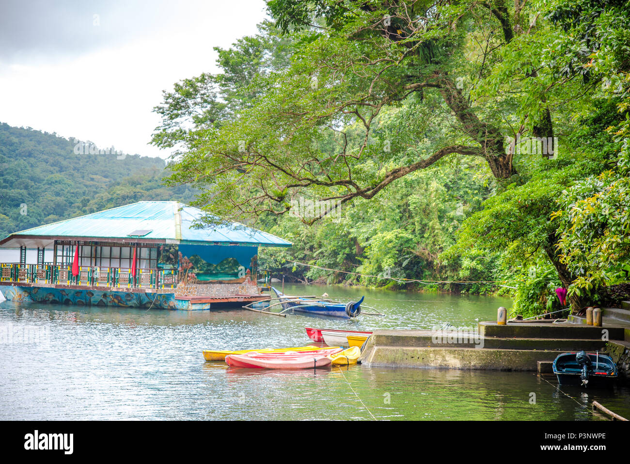 Serene Bulusan Lake at Sorsogon, Philippines. Stock Photo