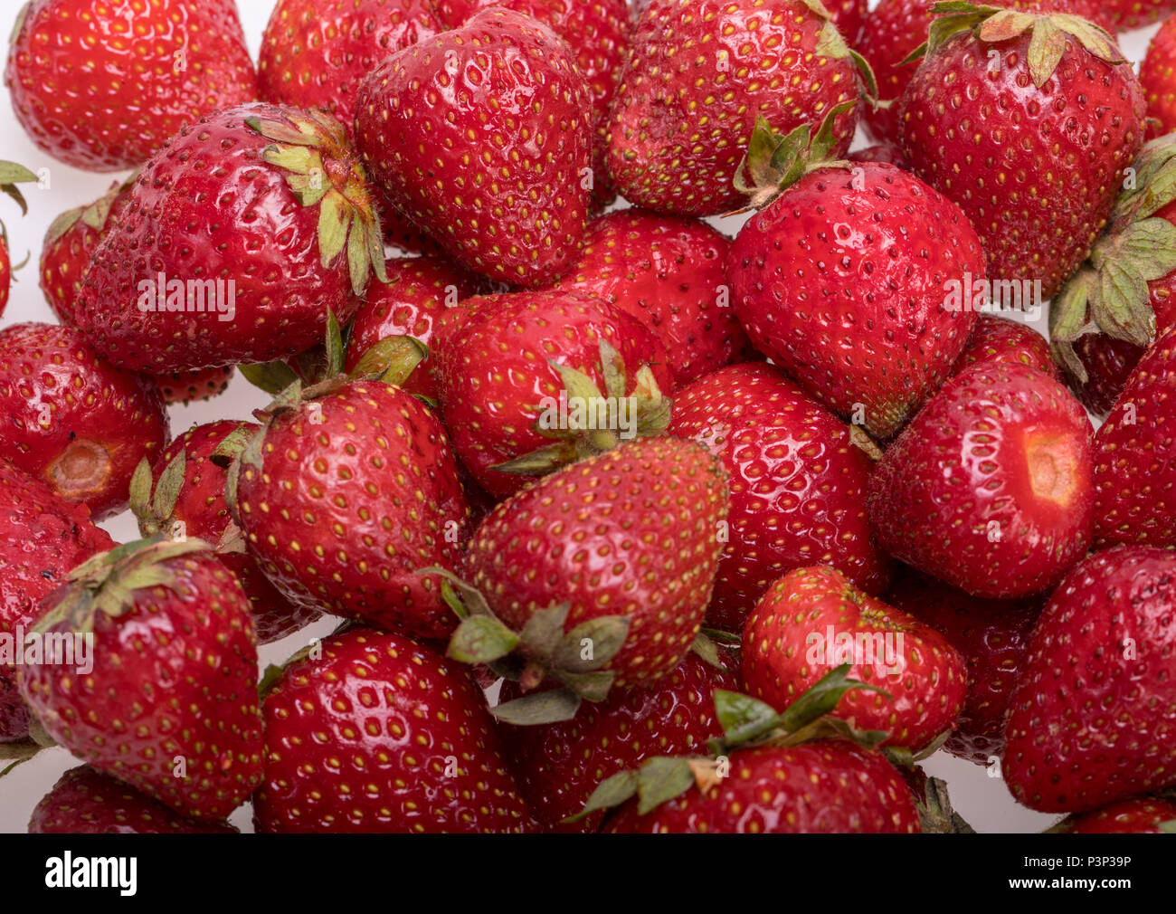 fresh ripe strawberries isolated on white background Stock Photo - Alamy