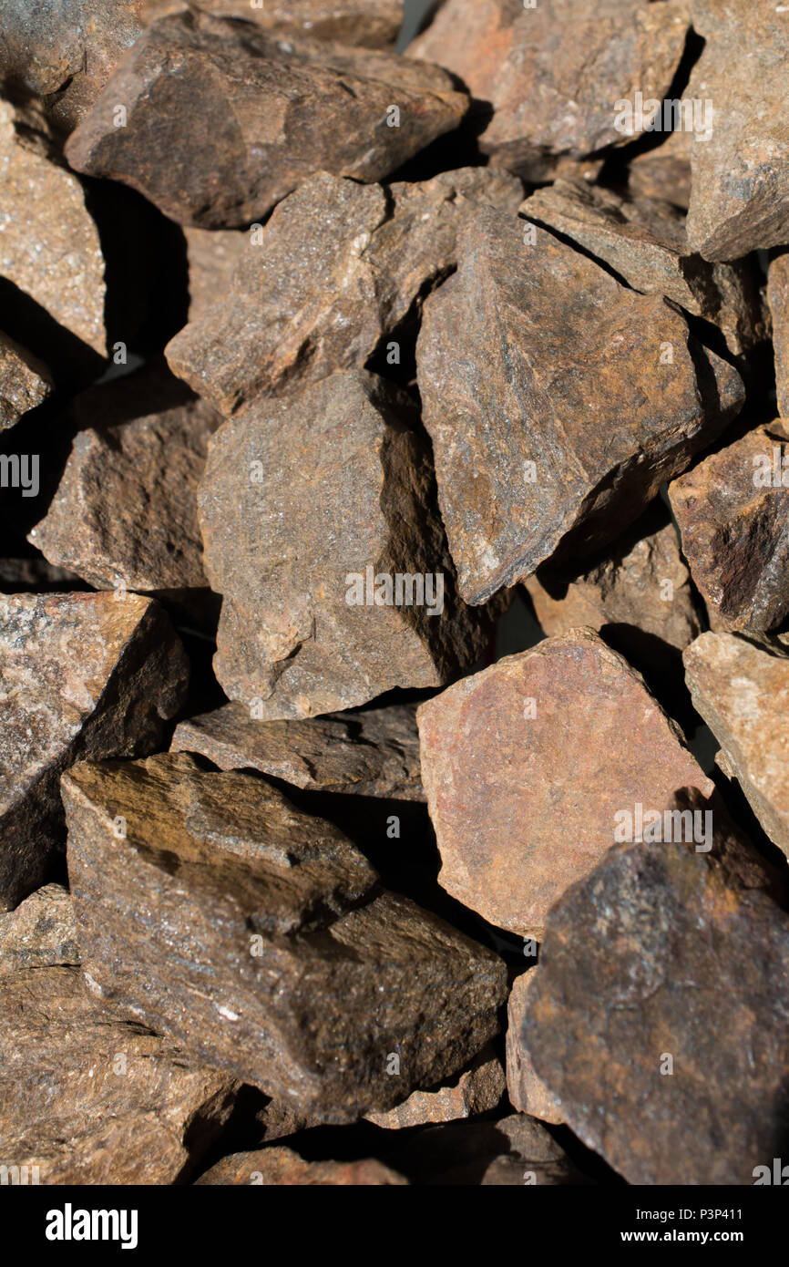Bronzite gemstone as natural mineral rock specimen Stock Photo - Alamy