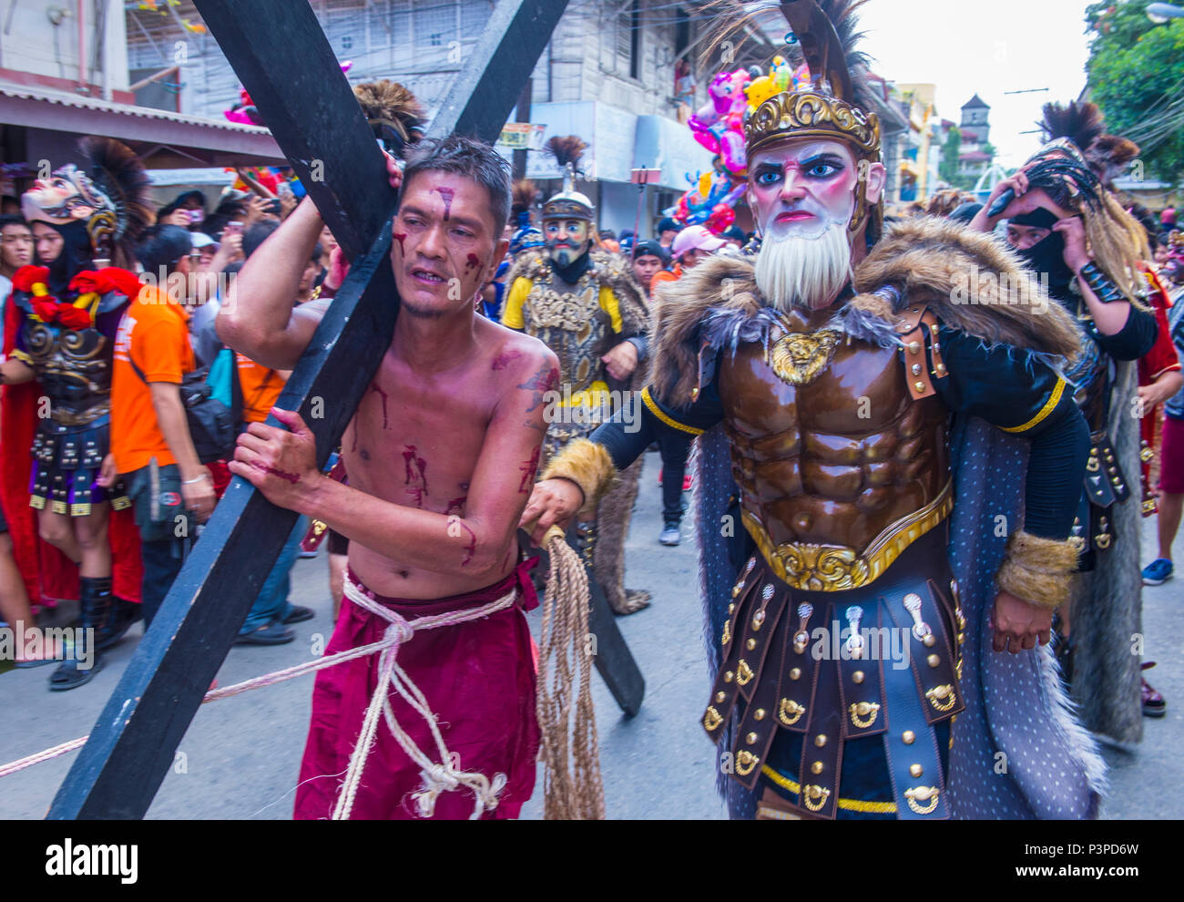 Participants in the Moriones festival in Boac Marinduque island the Philippines. Stock Photo