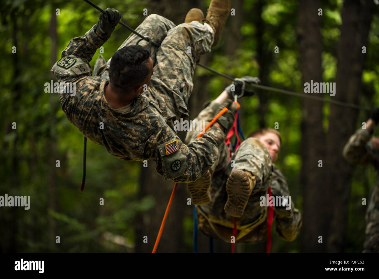 Cadets in Cadet Basic Training at Fort Knox, Ky., attempt to evacuate a