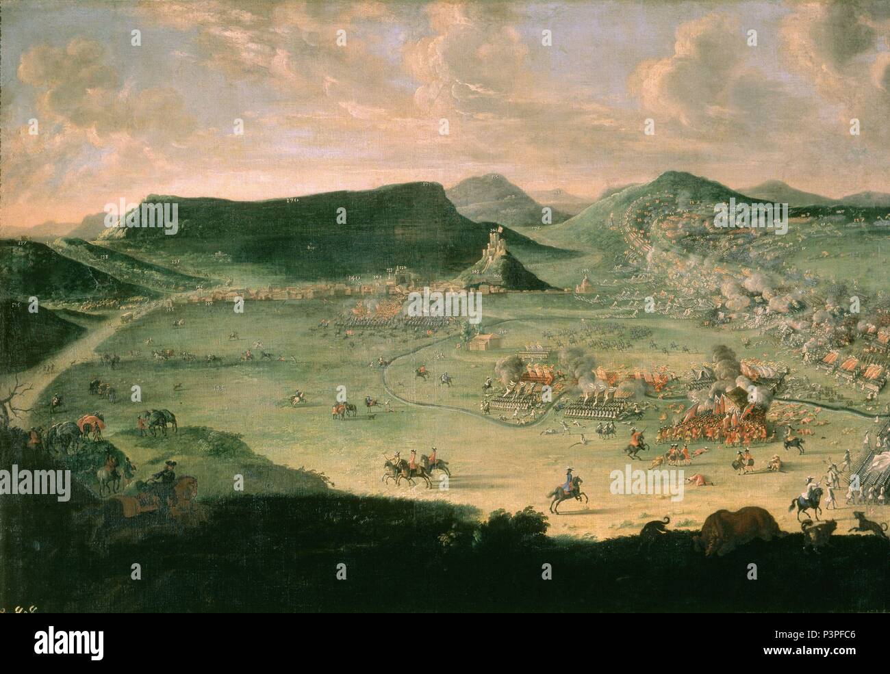 War of the Spanish Succession. Battle of Almansa 1707. Tile panel