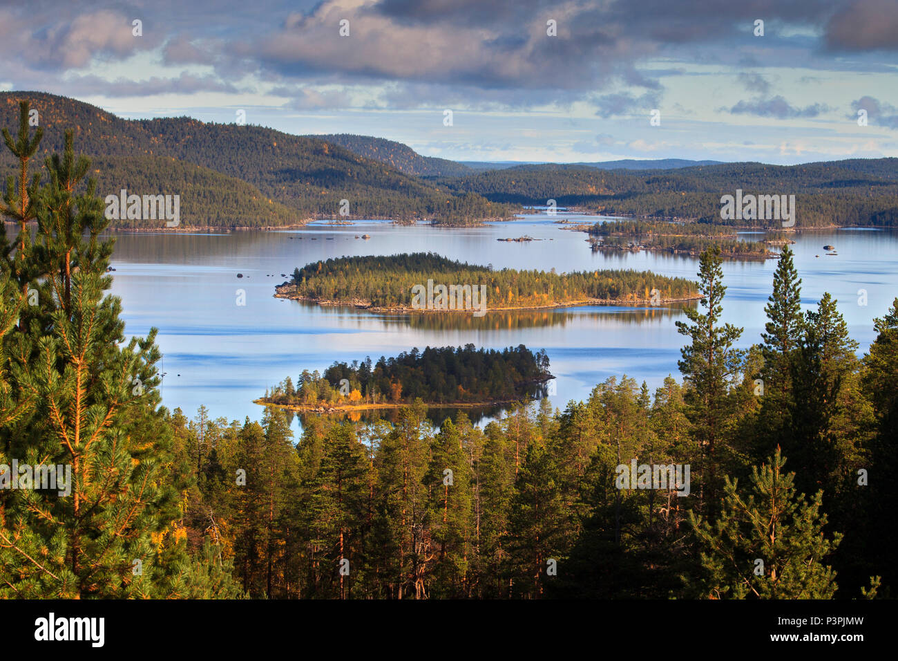 Islands in Lake Inari, Lapland, Finland Stock Photo Alamy
