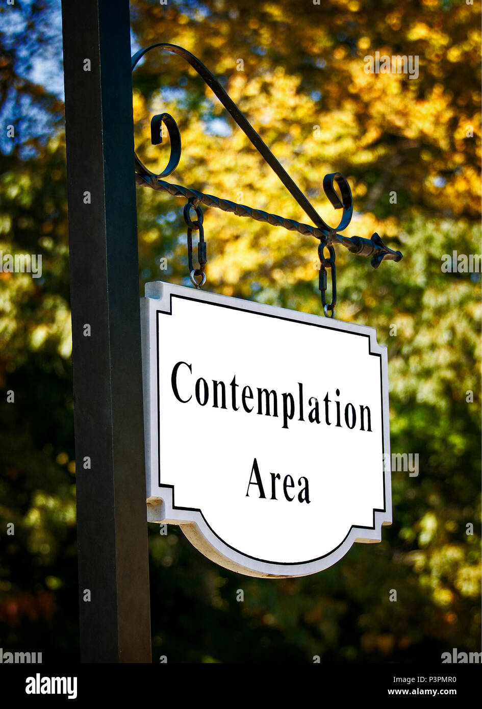 Contemplation Area Sign Stock Photo