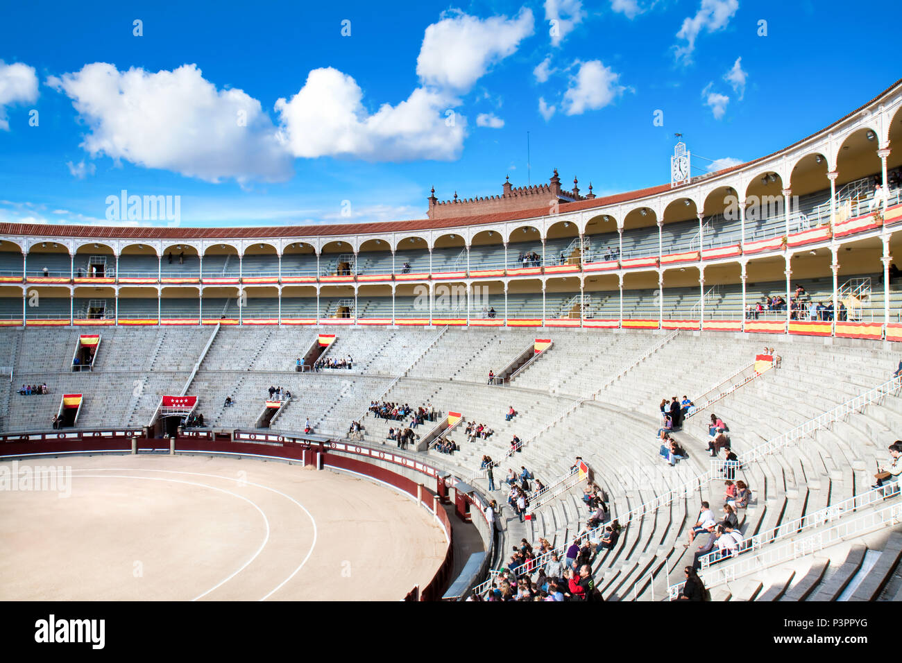 MADRID-OKTOBER 17: Plaza de Toros de las Ventas, one of the largest rings  in the bullfighting world, has a grand Mudejar exterior and suitably  Colosse Stock Photo - Alamy