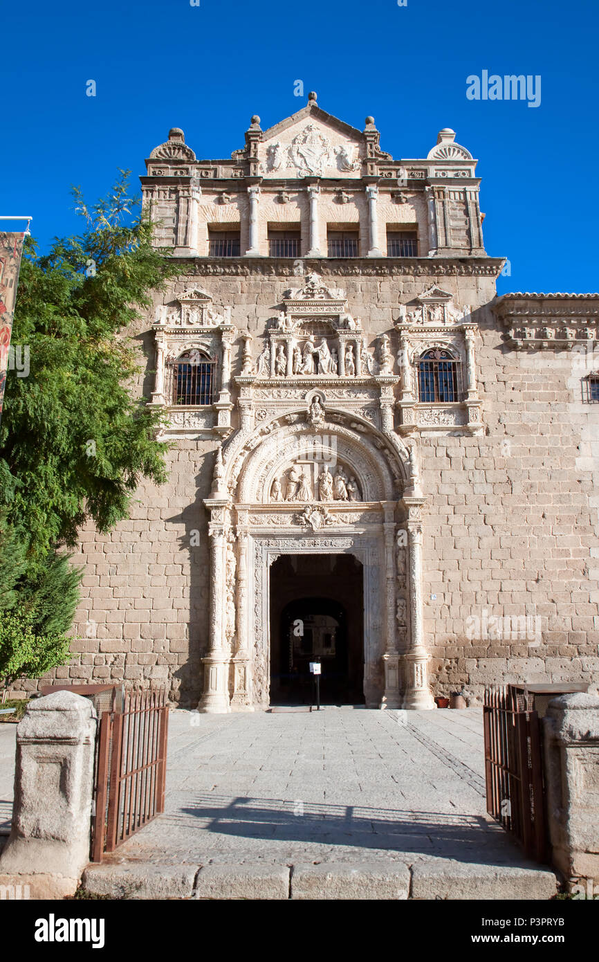 Beautiful building of   Santa Cruz museum was built in the early 16th century in combination of Gothic and Spanish Renaissance styles.Toledo, Spain Stock Photo