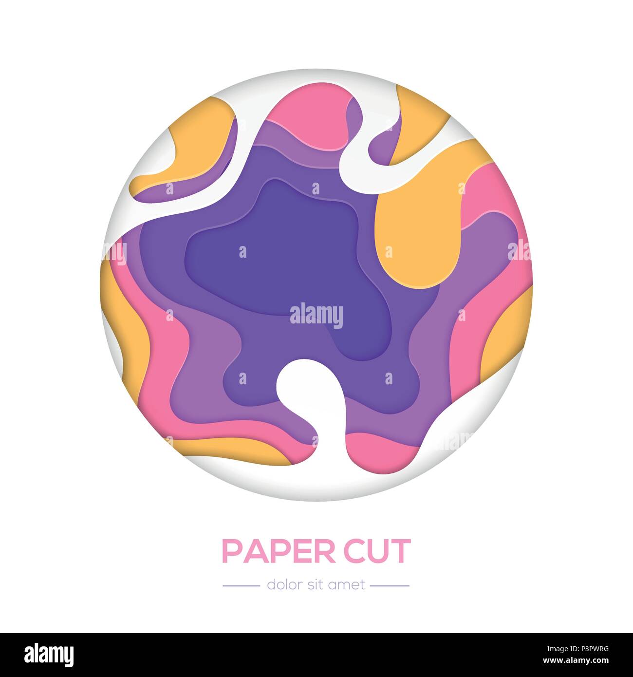 Multicolored abstract layout - vector paper cut banner Stock Vector