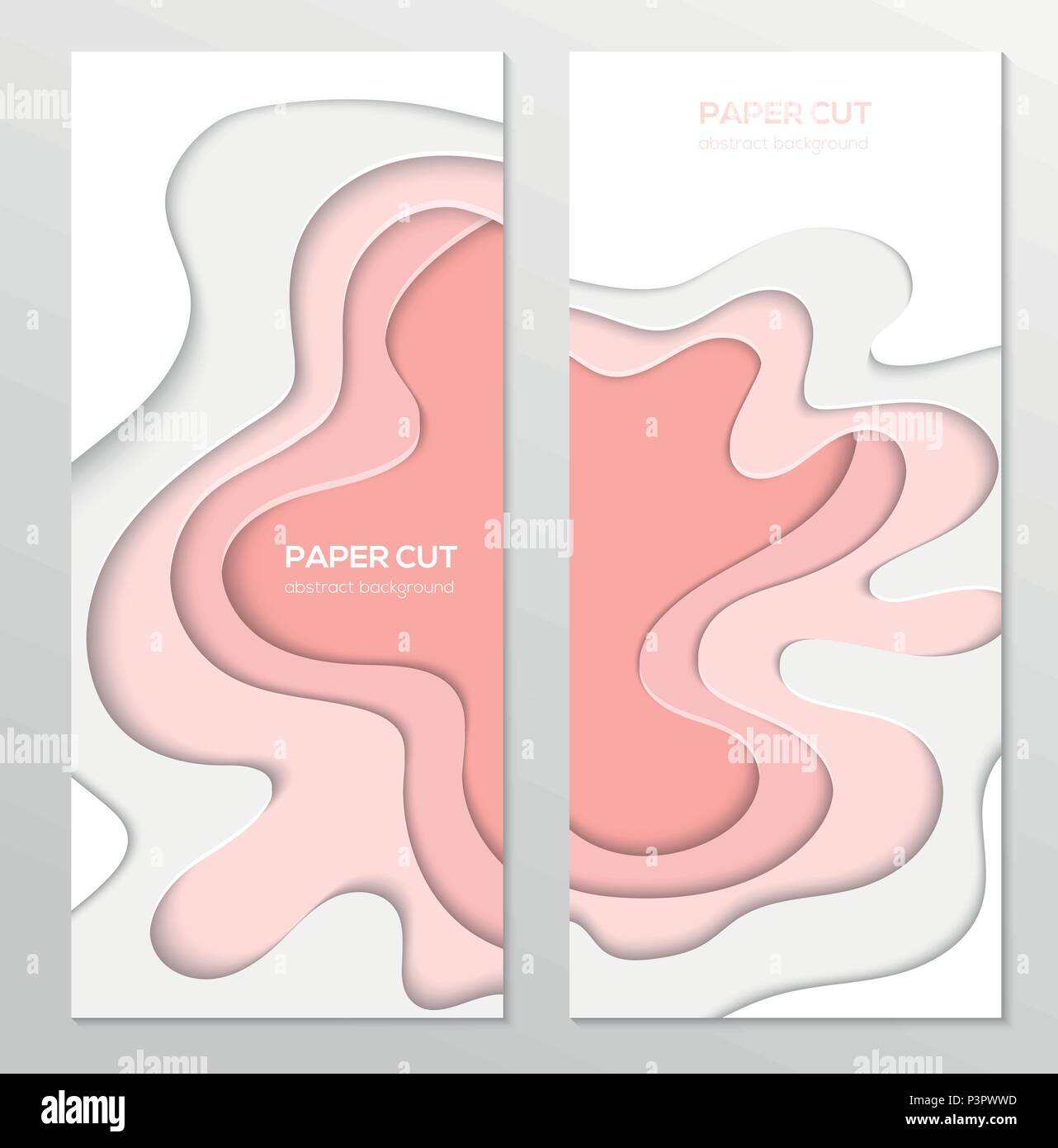 Abstract pink banner - set of vector template illustrations Stock ...