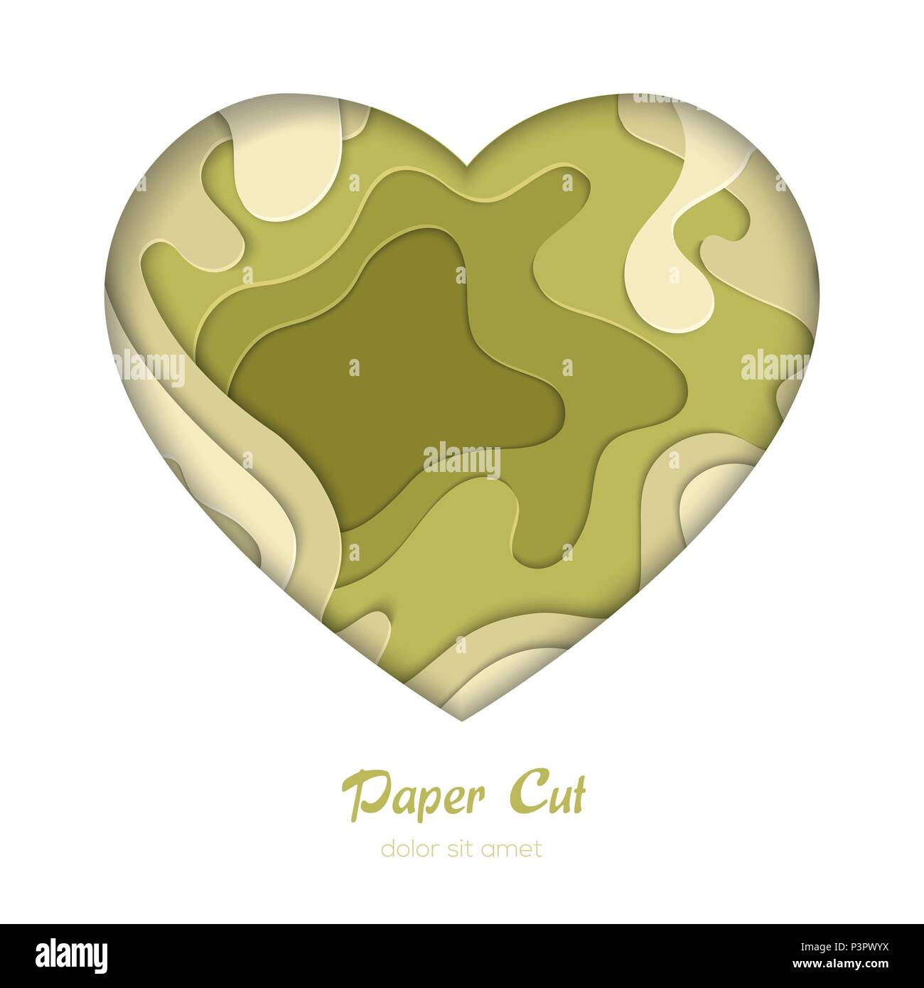 Green abstract layout - vector paper cut banner Stock Vector Image ...