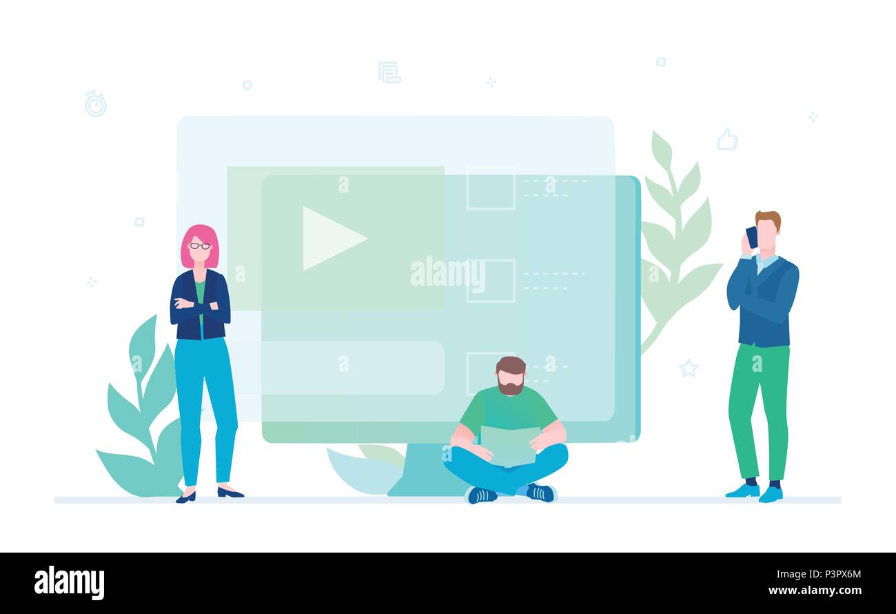 Creative team - flat design style colorful illustration Stock Vector ...