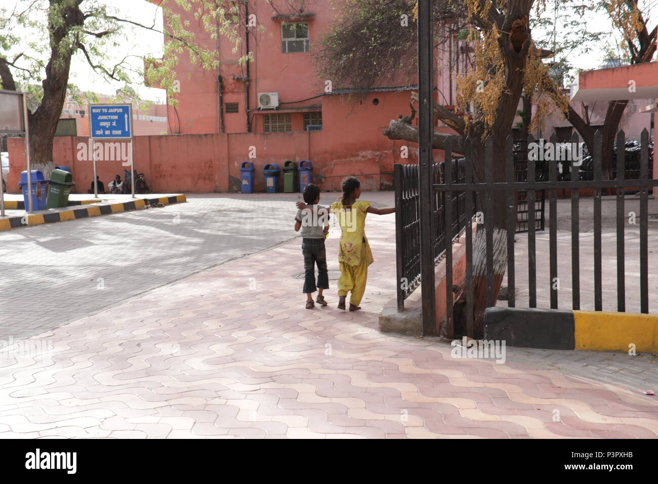 Indian kids, street, India Stock Photo