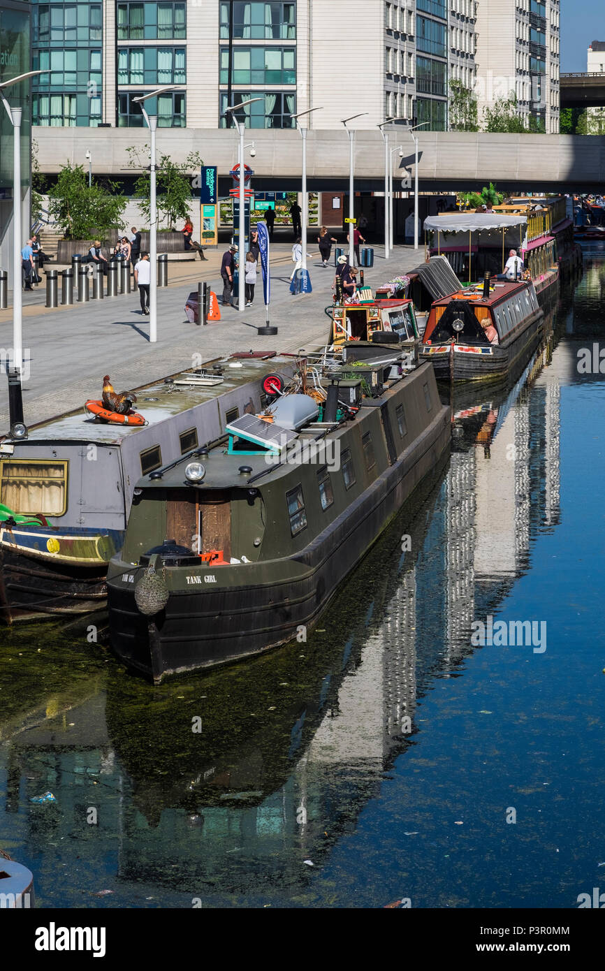 Paddington Central, regeneration of the old canal basin at Paddington, London, England, U.K. Stock Photo