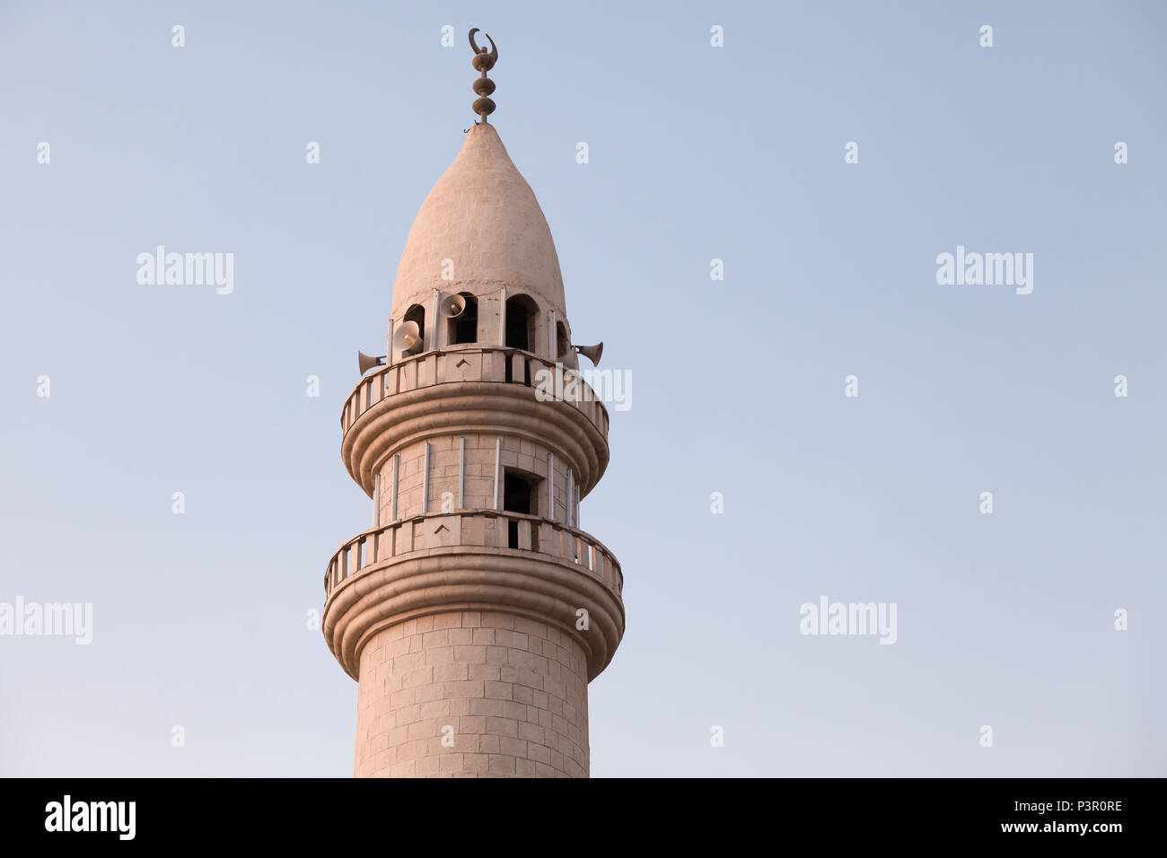 Minaret, Mosque in Aqaba city, Hashemite Kingdom of Jordan Stock Photo