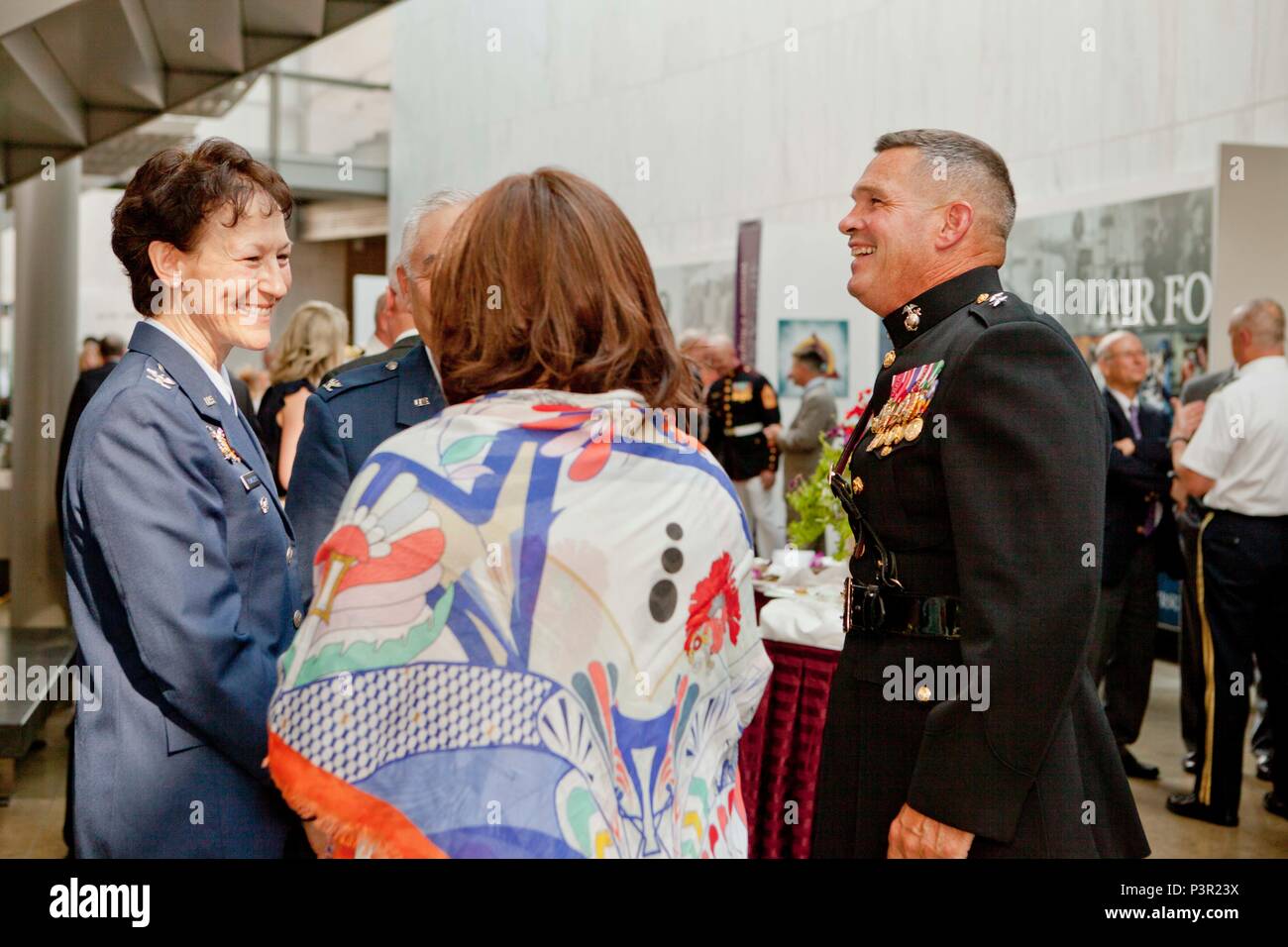 U.S. Marine Corps Maj. Gen. John Ewers, right, staff judge advocate to