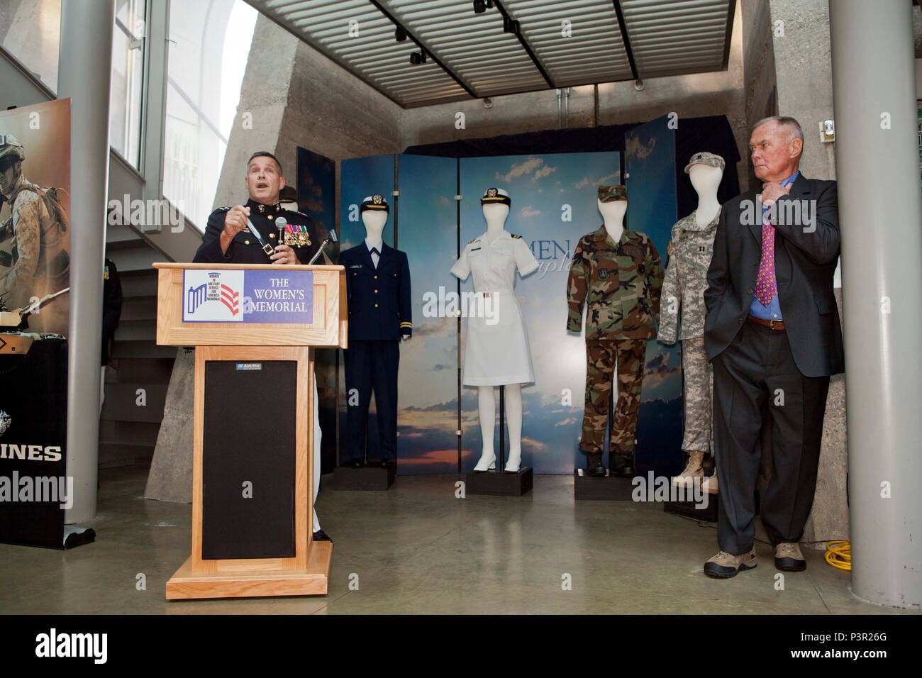 Retired U.S. Marine Corps Lt. Col. Jack Mathews listens to U.S. Marine