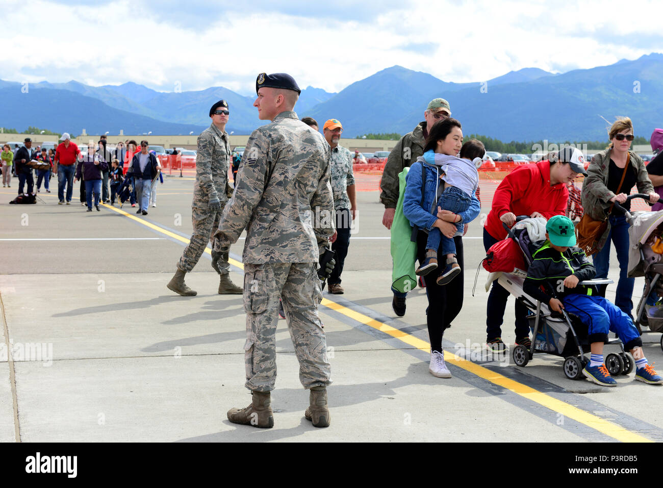 Air Force Security Forces patrol entry points during Arctic Thunder ...
