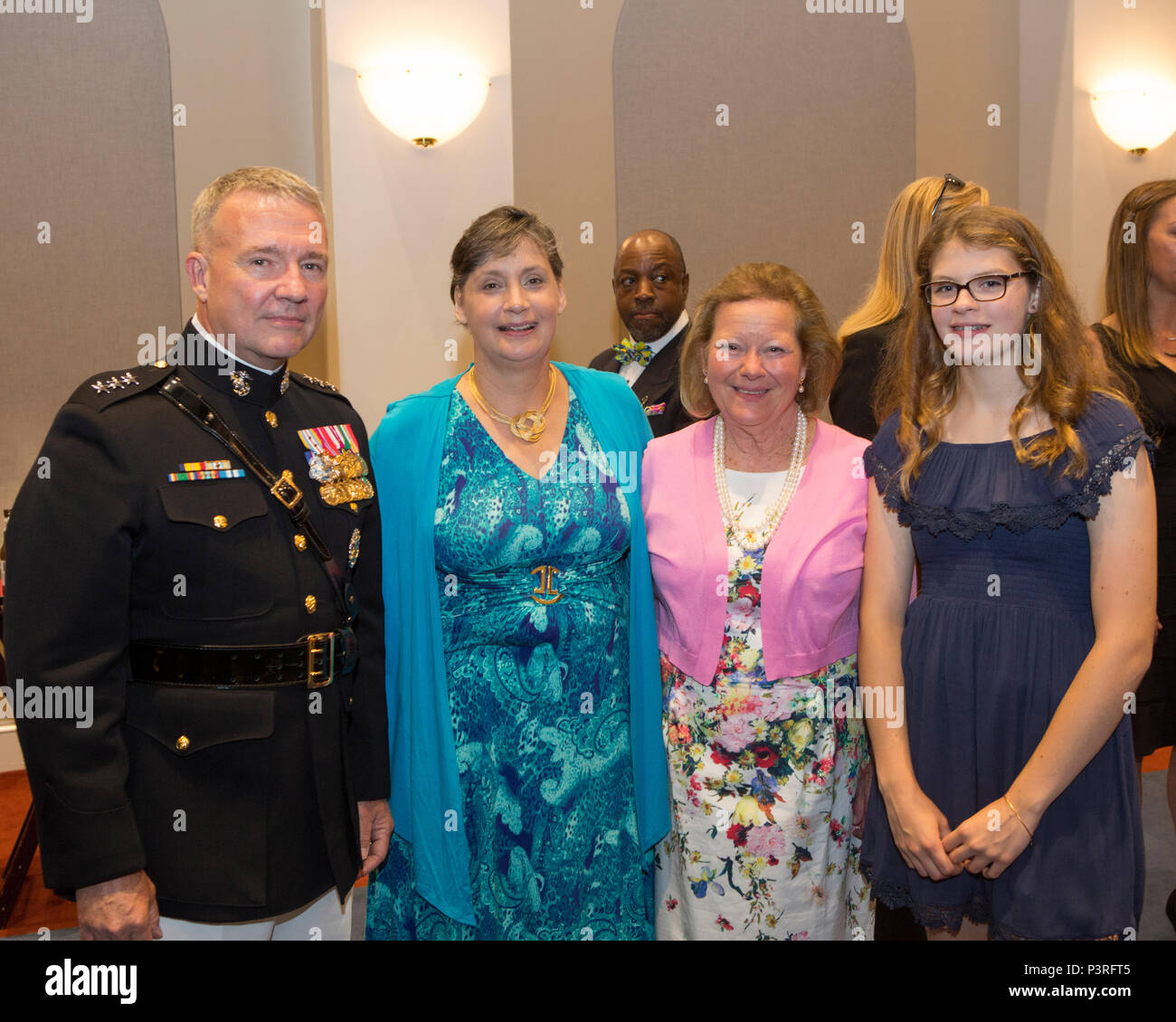 U S Marine Corps Lt Gen Kenneth F Mckenzie Jr Director Strategic Plans And Policy J 5 Poses For A Photo With Family During A Reception Prior To The Evening Parade At Marine Barracks