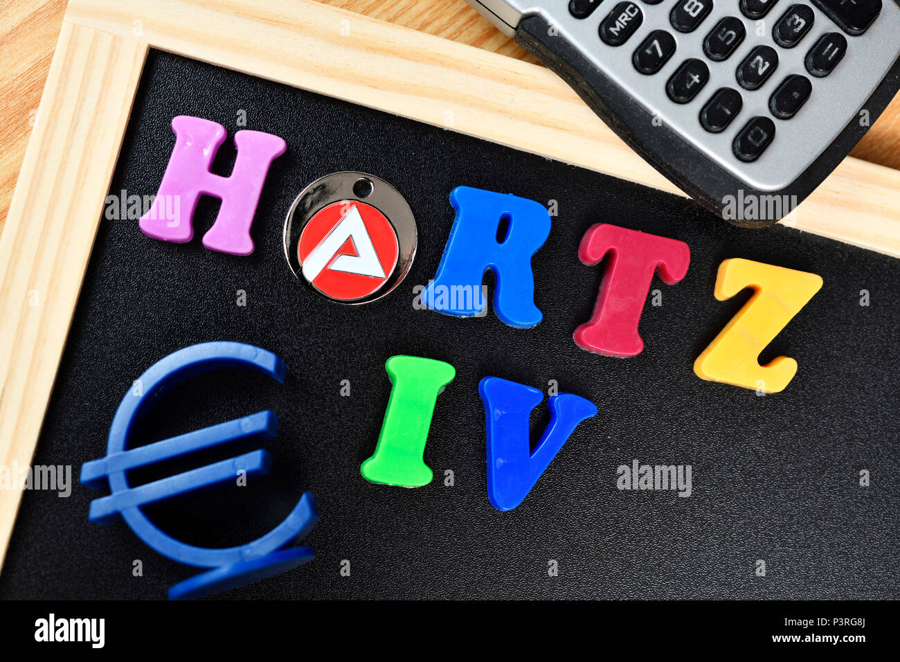 Lettering Hartz IV, Schriftzug Hartz IV Stock Photo