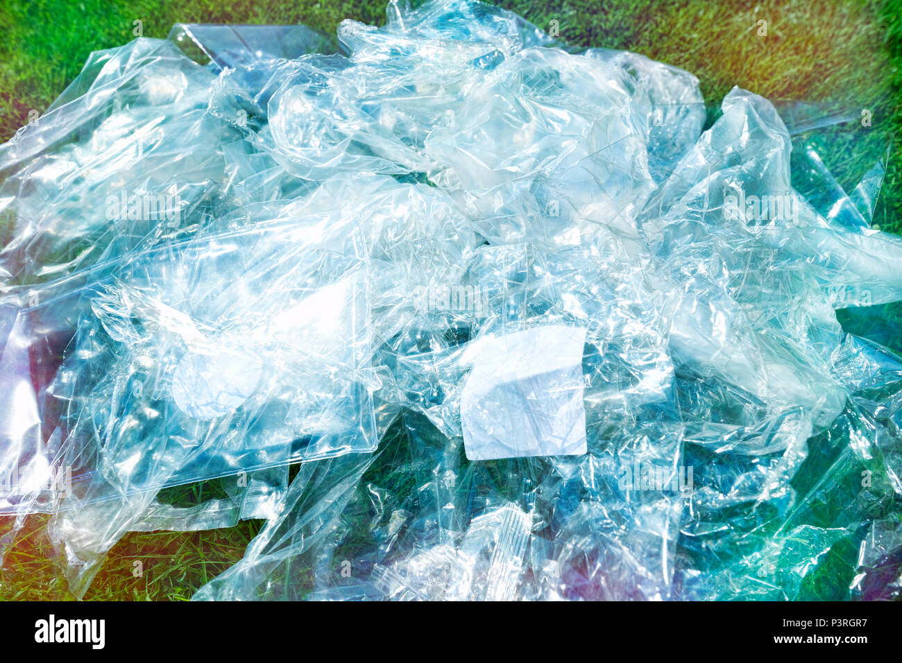 Plastic packaging waste, Verpackungsmüll aus Kunststoff Stock Photo