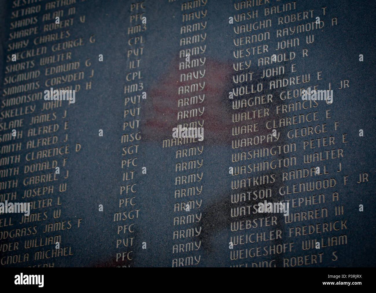The American Flag Can Be Seen Reflected In The Wall Of Names During The National Korean War Veterans Armistice Day Ceremony At The New Jersey Korean War Memorial Brighton Park Atlantic City
