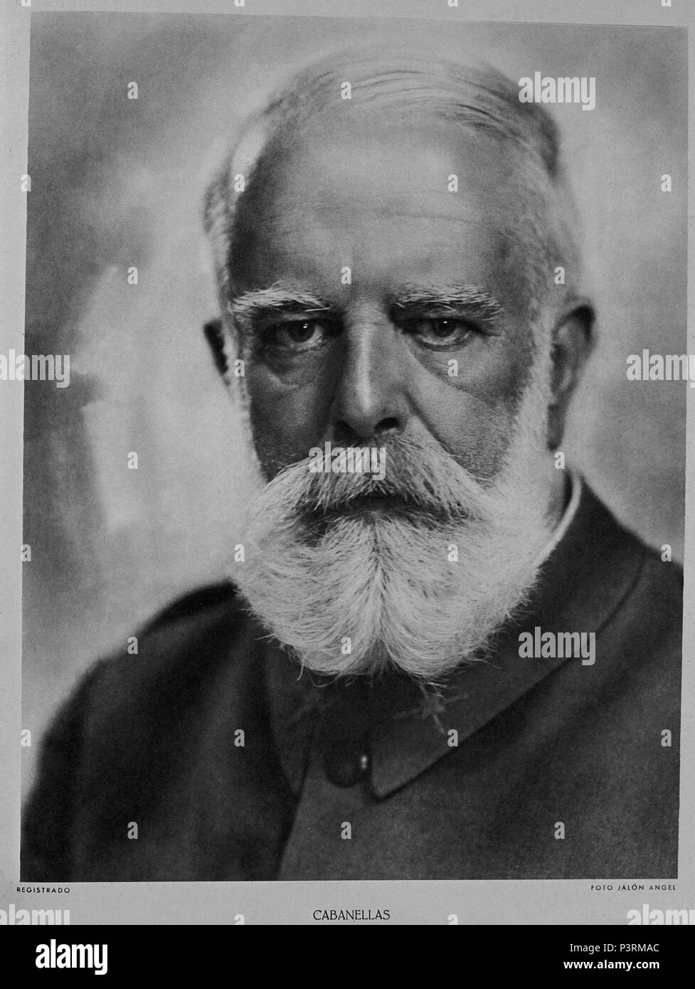 MIGUEL CABANELLAS FERRER (1862-1938) MILITAR ESPAÑOL Y PRESIDENTE DE LA JUNTA DE DEFENSA NACIONAL. Location: BIBLIOTECA NACIONAL-COLECCION, MADRID, SPAIN. Stock Photo