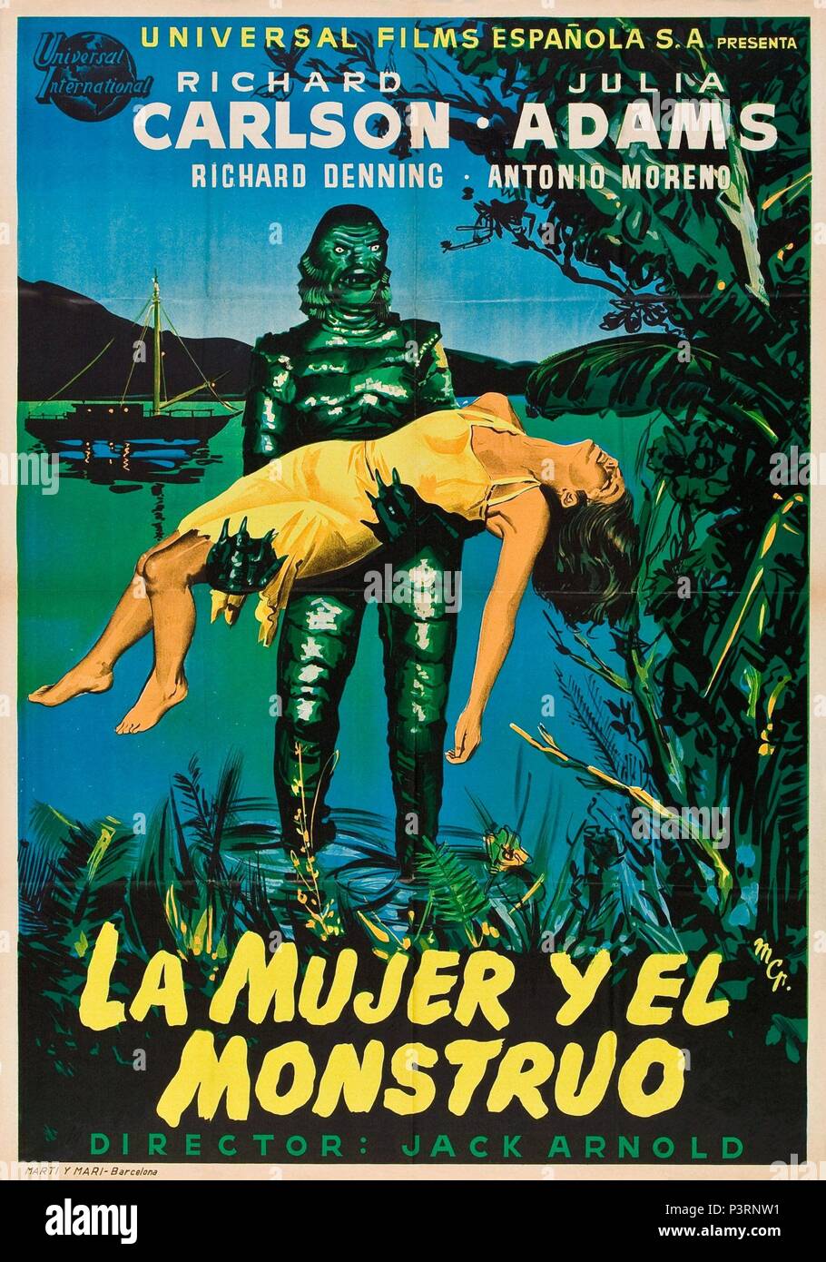 Original Film Title: CREATURE FROM THE BLACK LAGOON.  English Title: CREATURE FROM THE BLACK LAGOON.  Film Director: JACK ARNOLD.  Year: 1954. Credit: UNIVERSAL PICTURES / Album Stock Photo