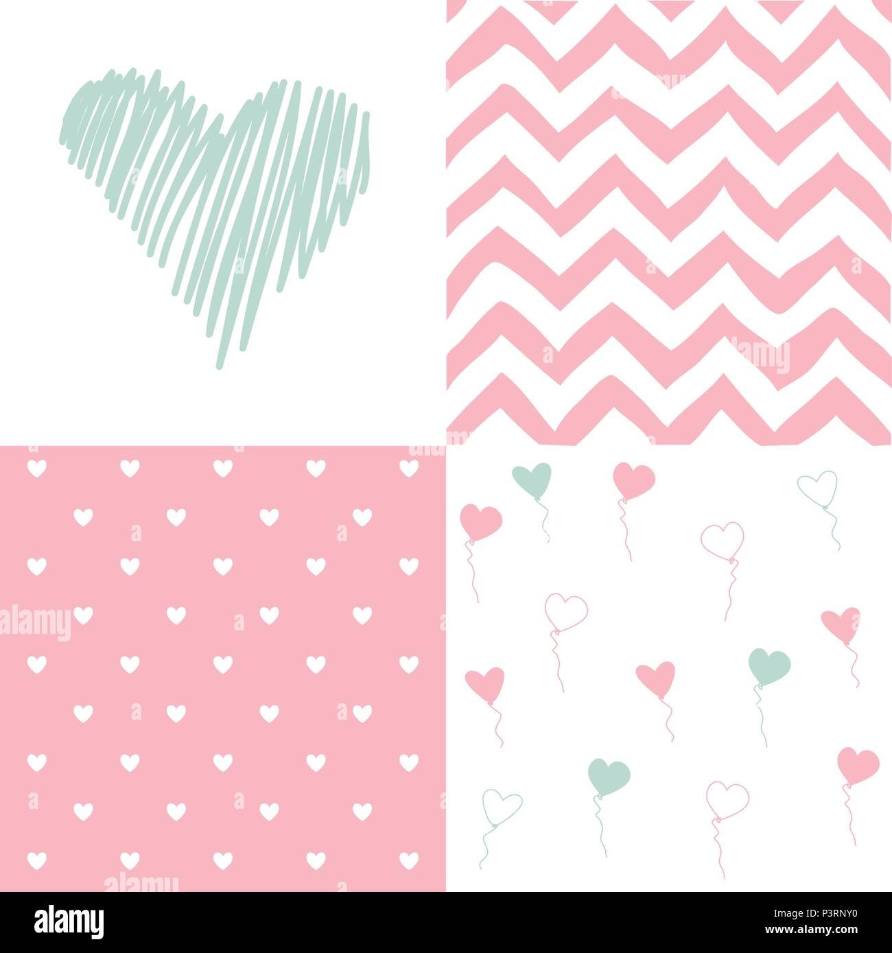 Set of pink hearts Stock Vector Image & Art - Alamy