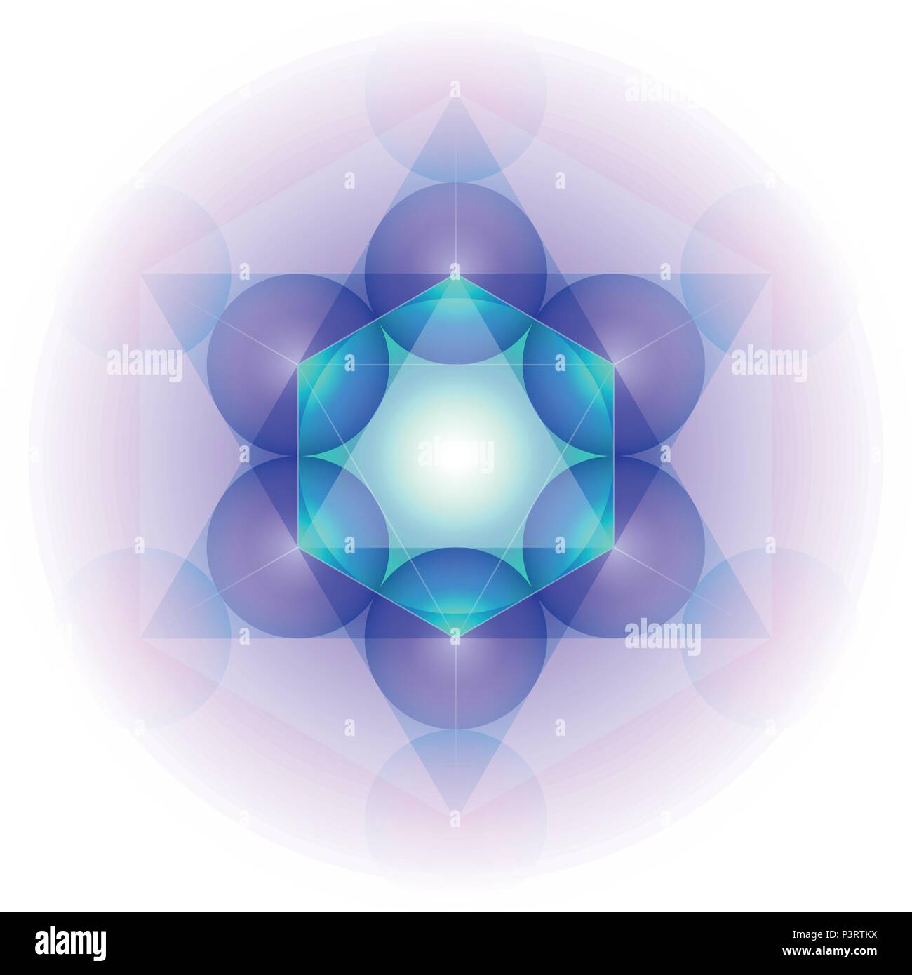 Mandala based on Metatron's cube - sacred geometry figure. Vector illustration. Stock Vector