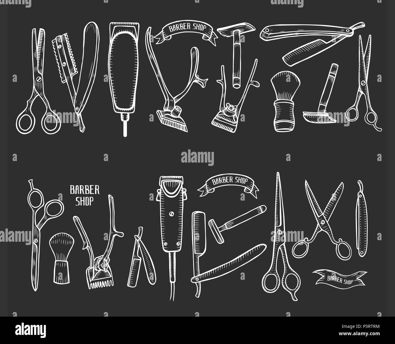 Barbershop Vintage Collection Barber Stylist Tools Set Hand