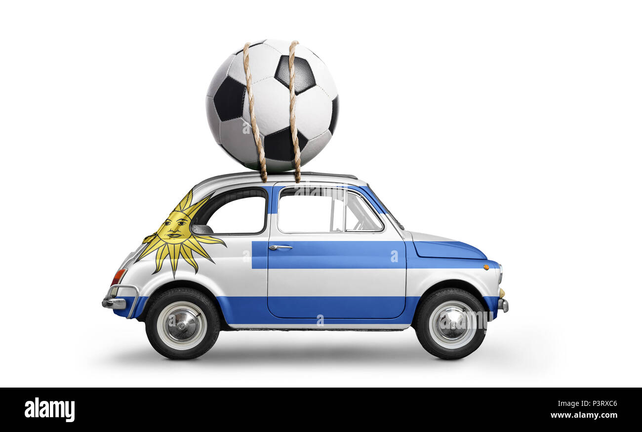 Uruguay football car Stock Photo