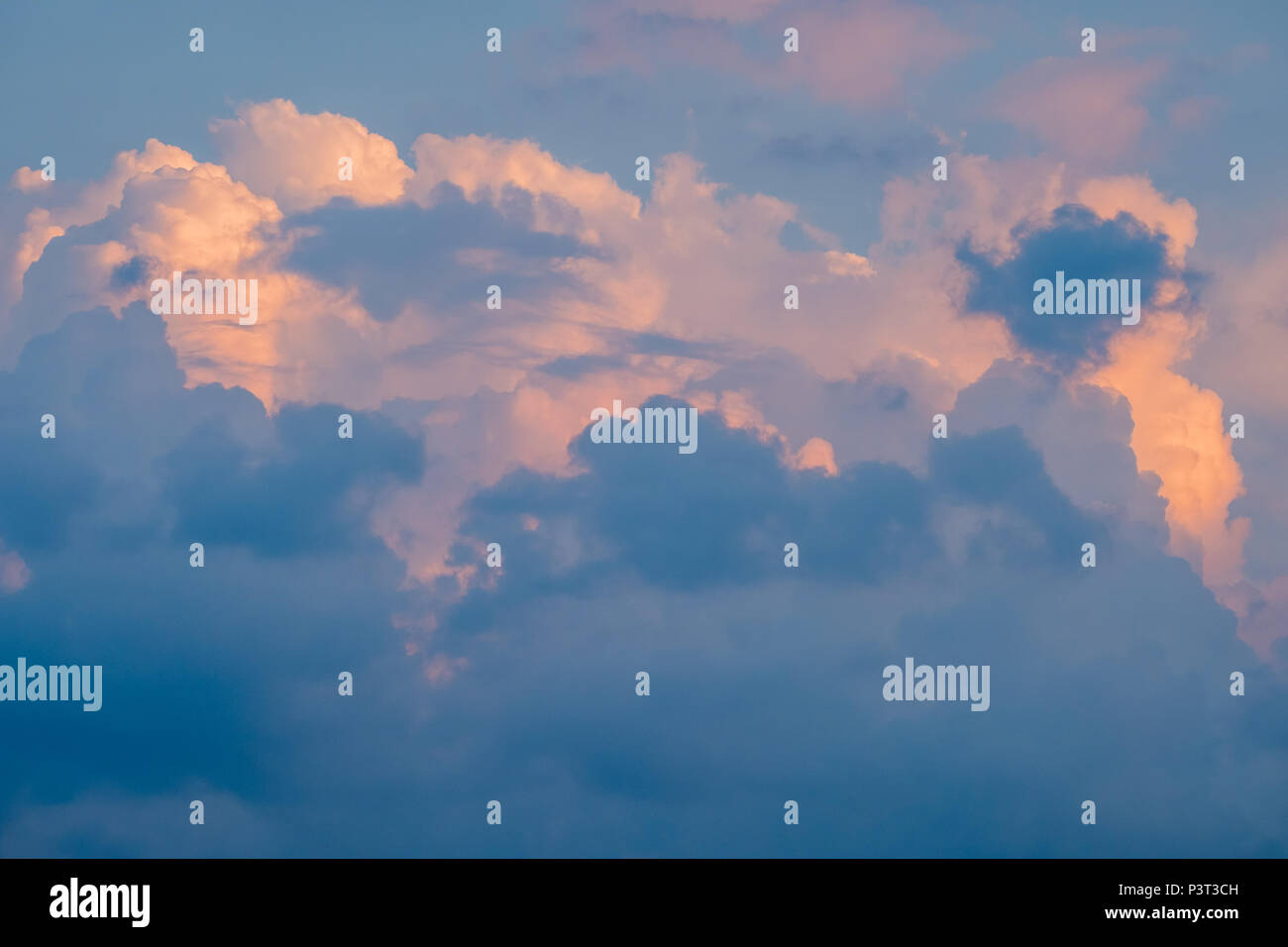 Beautiful sky with blue and pink clouds Stock Photo - Alamy
