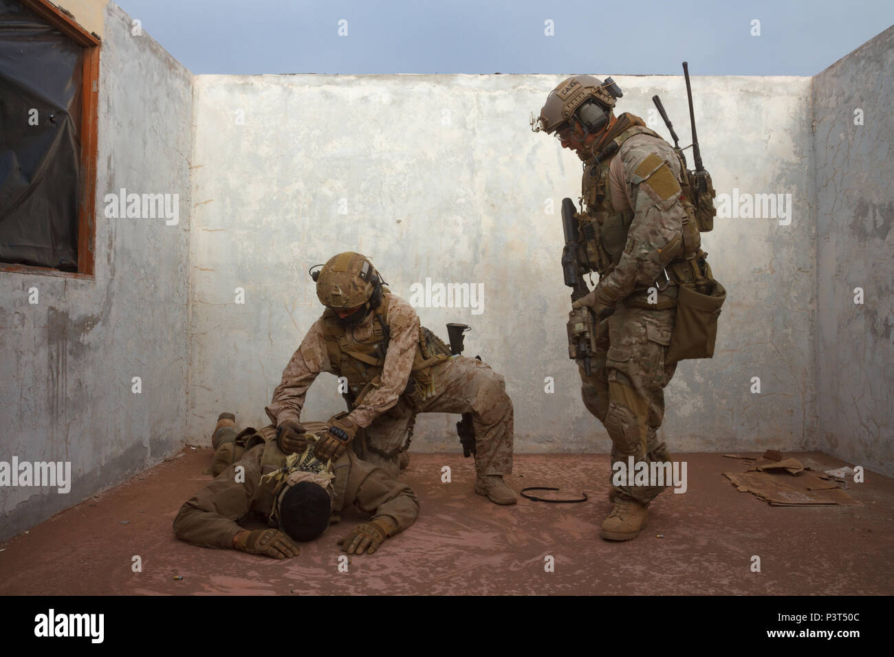 A U.S. Army Special Forces Soldier assigned to Special Operations Command South provides