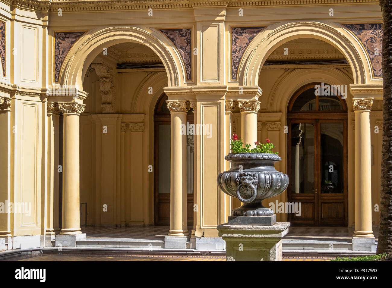 Detail of Palm Tree Patio (Patio de las Palmeras) at Casa Rosada