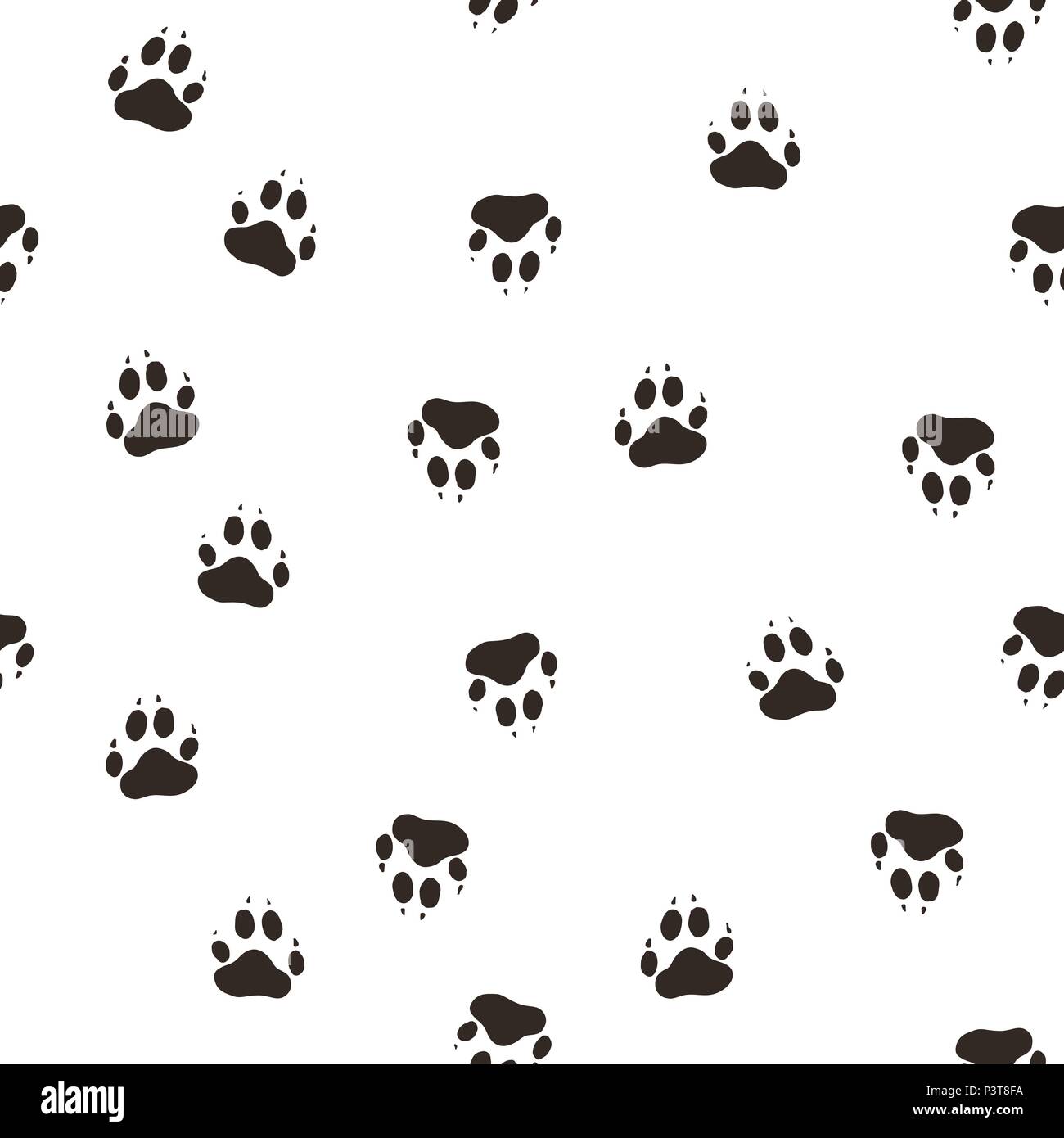 Trail the wolf paw Stock Vector