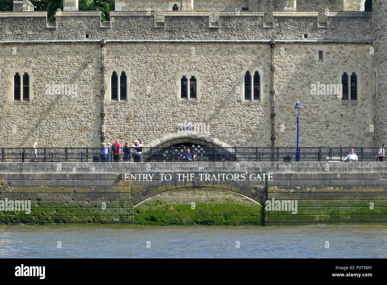 Entry to the Traitors' Gate, Tower of London, London, UK, seen from the river Thames Stock Photo