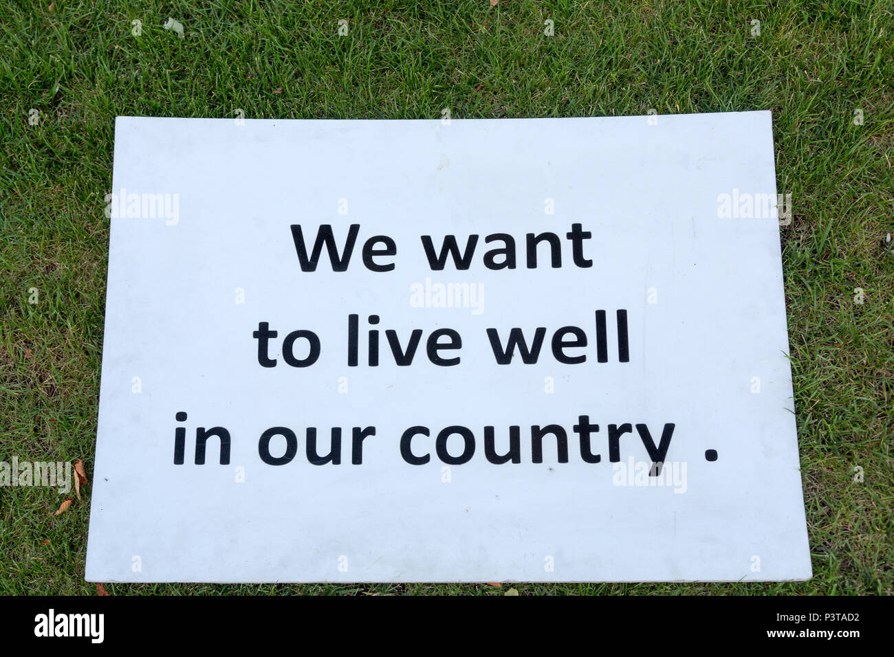 Moldova, Chisinau - Political message in front of the seat of government Stock Photo