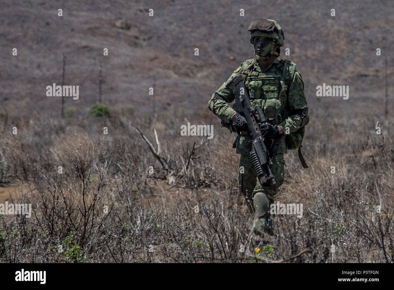 Soldiers assigned to 9th Infantry Brigade, 6th Division, Singapore ...